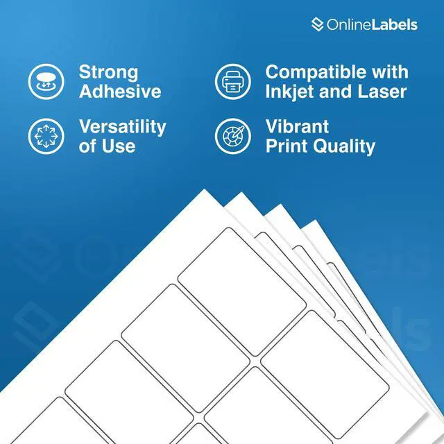 Alt view image 6 of 7 - 3 x 2 Rectangle Labels - Permanent, White Matte - Wax Melt, Soap, Address Labels - Pack of 10,000 Labels, 1,000 Sheets - Inkjet/Laser Printers