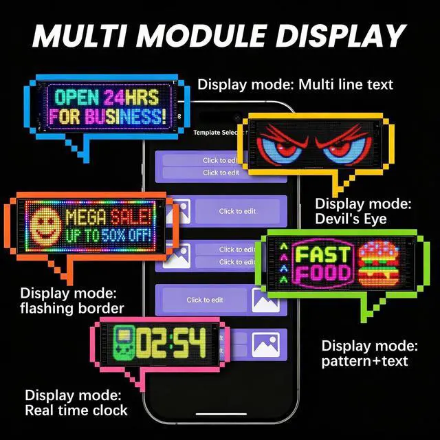 Alt view image 5 of 7 - 23"x9.5" Voice Control LED Business Sign via App