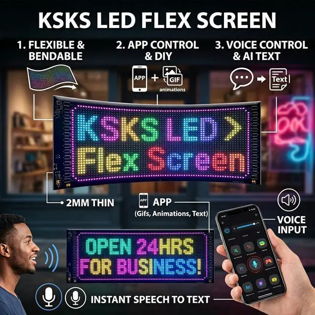 Alt view image 4 of 7 - 23"x9.5" Voice Control LED Business Sign via App