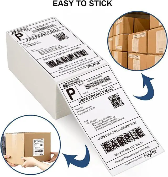 Alt view image 2 of 6 - 4x6 Thermal Labels 20000 Labels, Shipping Label Thermal Paper for Thermal Printers Zebra & Rollo (20 Packs of 1000)