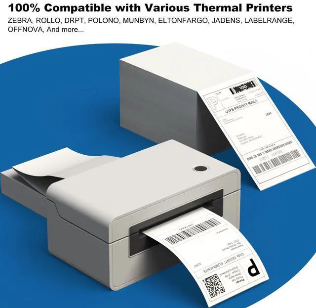 Alt view image 4 of 6 - 4x6 Thermal Labels 20000 Labels, Shipping Label Thermal Paper for Thermal Printers Zebra & Rollo (20 Packs of 1000)
