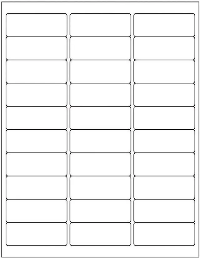 Main image of 30-up Labels 60000 Stickers 2000 Sheets 2.625 x 1 FBA Address Labels White Mailing Labels for Laser and Injet Printers