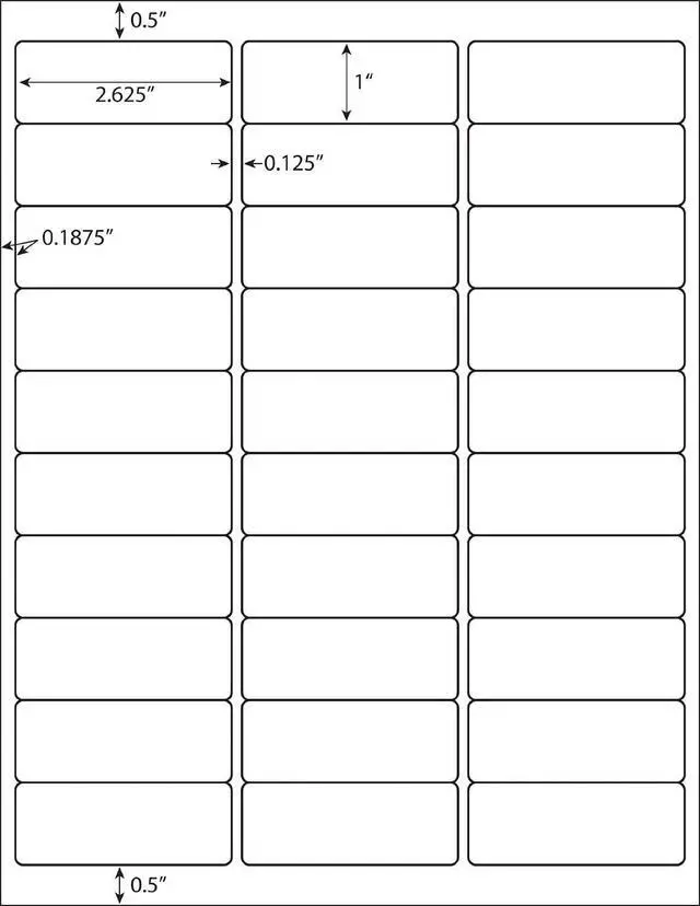 Alt view image 2 of 5 - 30-up Labels 60000 Stickers 2000 Sheets 2.625 x 1 FBA Address Labels White Mailing Labels for Laser and Injet Printers