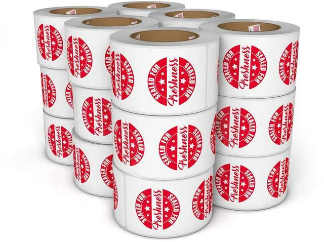 Main image of Food Delivery Tamper Evident Sealed for Freshness Labels - 500 Adhesive Stickers for Safe Food delivery (Strips 18 Pack)