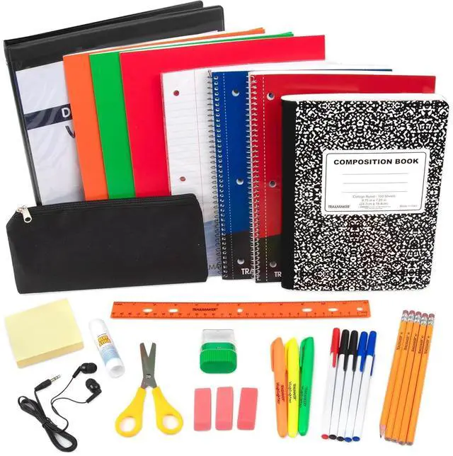 Main image of 12 Pack Bulk Middle and High School Supplies Kits for Boys, Girls, Classrooms | Back to School Supply Bundle Wholesale Packs for Kids, Includes Notebooks, Folders, Pencils, Earbuds, Binder, More