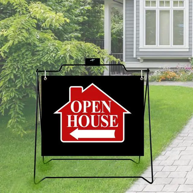 Alt view image 6 of 7 - 8 UNITS 22"x18" Real Estate Sidewalk Sign A Frame Stand (Stand Only) (8 PACK) (BLACK)