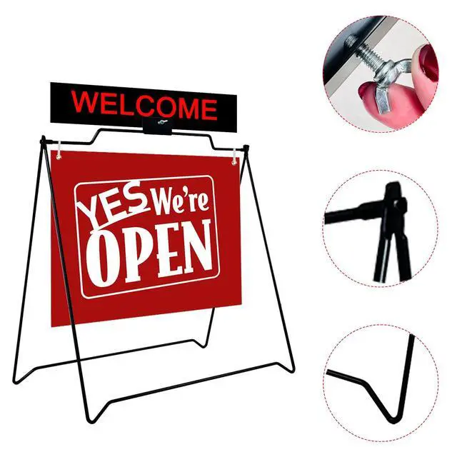 Alt view image 7 of 7 - 8 UNITS 22"x18" Real Estate Sidewalk Sign A Frame Stand (Stand Only) (8 PACK) (BLACK)