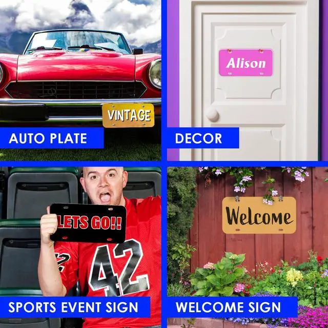 Alt view image 4 of 7 - 12" x 6" Blank Vanity Plates for Custom Designs 250 Pack | Smooth Plastic Surface, Pre-Drilled Mounting Holes, Ready for Vinyl & DTF