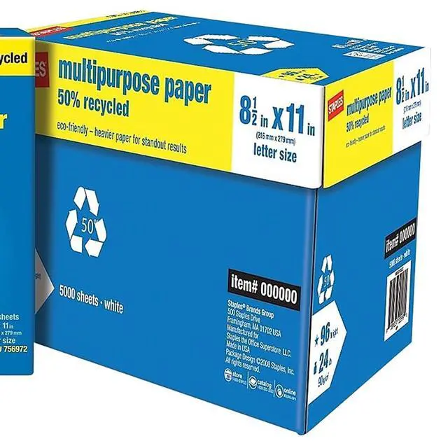 Alt view image 3 of 5 - 50% Recycled 8.5-Inch x 11-Inch Multipurpose Paper 24 lbs 96 Bright, 10 RM/CT, For Office, School & Home