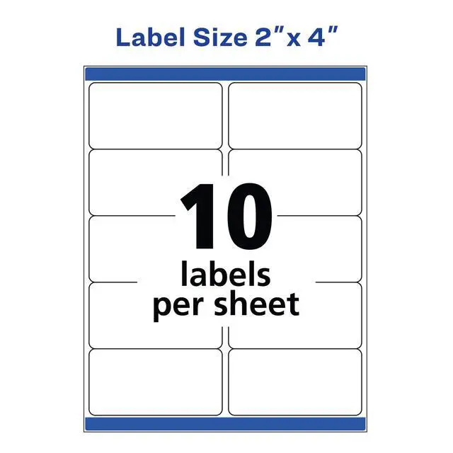 Alt view image 5 of 6 - Shipping Labels, Sure Feed Technology, 2" x 4", White, Inkjet Printable, Permanent Adhesive, 500 Blank Mailing Labels per Pack, 2500 (5 Packs of 8363)