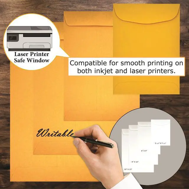 Alt view image 4 of 5 - 2500 Cashier Depot - 6" x 9" Catalog Envelopes Open End Sturdy 24lb Kraft Gum Flap Closure Professional Mailing & Document Storage, 2500 Count