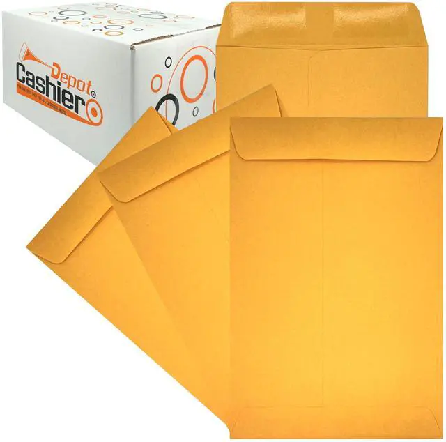 Main image of 2500 Cashier Depot - 6" x 9" Catalog Envelopes Open End Sturdy 24lb Kraft Gum Flap Closure Professional Mailing & Document Storage, 2500 Count