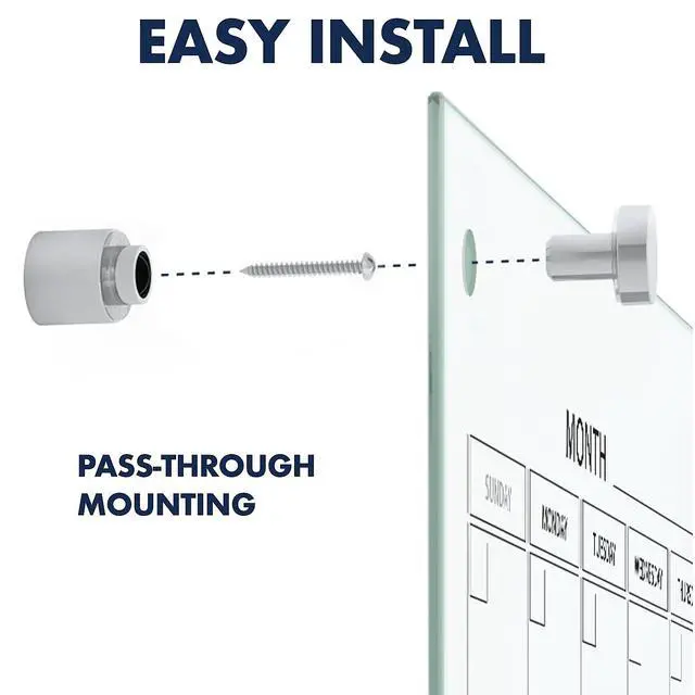 Alt view image 6 of 7 - Dry Erase White Board 36"W x 24"H Glass Calendar, Magnetic Planning Board, White (GC2418F)