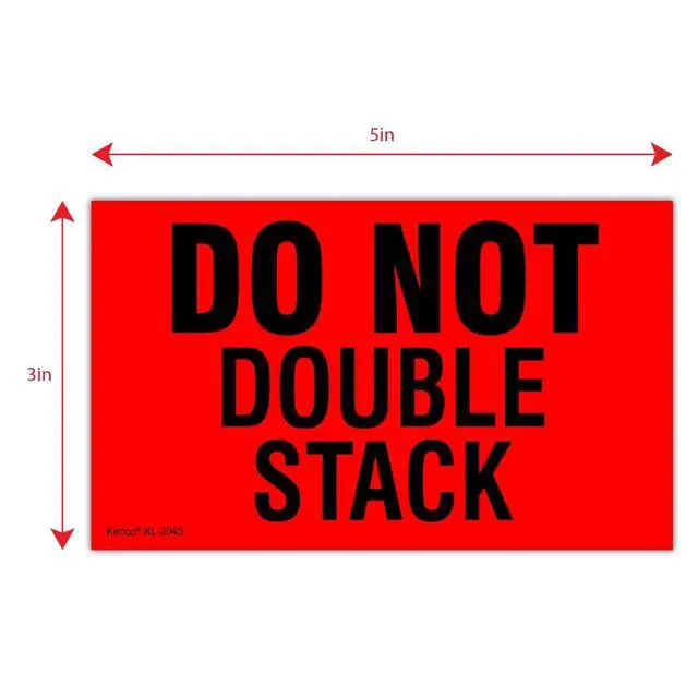 Alt view image 3 of 5 - 3" X 5" Do not Double Stack Fluorescent Shipping Label Stickers for Shipping and Packing - 500 Labels Per Roll (10 Pack)