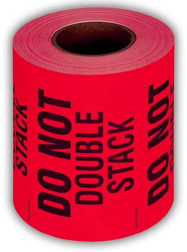 Main image of 3" X 5" Do not Double Stack Fluorescent Shipping Label Stickers for Shipping and Packing - 500 Labels Per Roll (10 Pack)