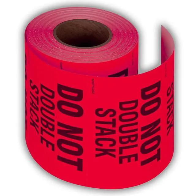 Alt view image 2 of 5 - 3" X 5" Do not Double Stack Fluorescent Shipping Label Stickers for Shipping and Packing - 500 Labels Per Roll (10 Pack)