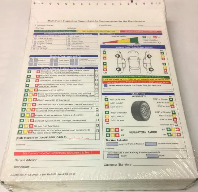 Alt view image 3 of 4 - Multi Point Inspection Form 2 Part - FD-QC-O (1000)