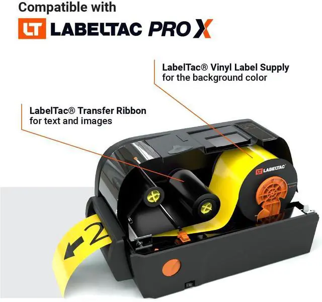 Alt view image 4 of 6 - LTPX Standard Print Ribbon, Thermal Transfer Ribbon for Pro X Industrial Label Printer, Smudge & Scratch Resistant Ribbon - Orange, 4in x 984ft