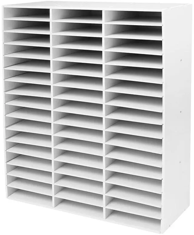 Main image of Mailbox for Classroom, 48 Compartments Paper Organizer Storage, 16 Layer Mail Organizer for Home School Office (White, 48 Slots)
