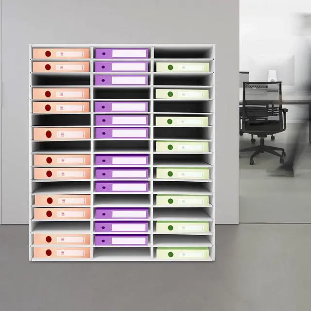 Alt view image 4 of 7 - Mailbox for Classroom, 48 Compartments Paper Organizer Storage, 16 Layer Mail Organizer for Home School Office (White, 48 Slots)