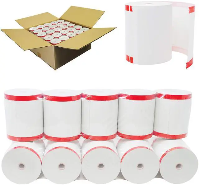 Main image of (100 Rolls - Coreless) 3 1/8 x 230 (48 GSM Paper Thickness) BPA Free Premium A Grade POS Thermal Receipt Printer Paper