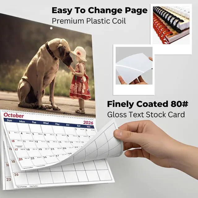 Alt view image 4 of 7 - Custom Photo Wall Calendar July 2026 To June 2027 for Home & Office - Print Your 13 Memories & Make Your Own Personalized Calendar 2026/27 - Customized Gift (Large 11'' x 17'' Made in USA) - 5 Pack