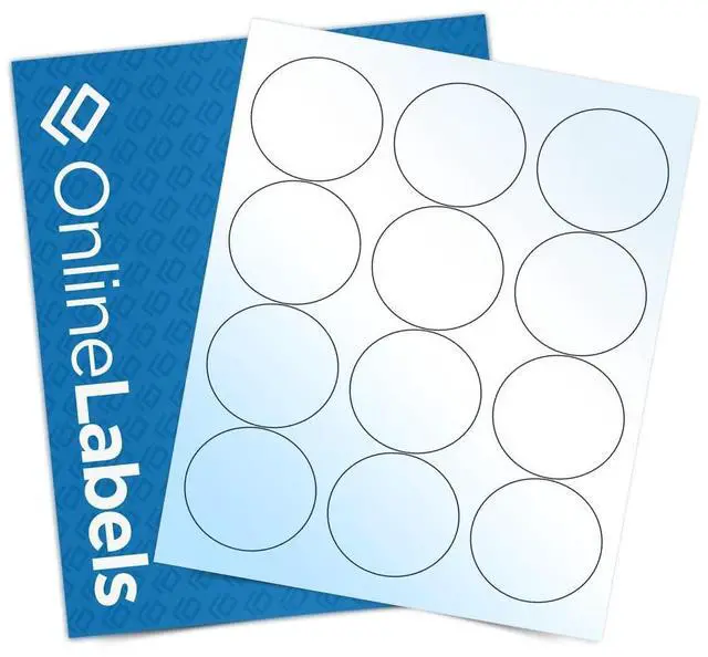 Main image of 2.5 Inch Round Labels - White Gloss (Inkjet Printers Only) - Pack of 6,000 Circle Stickers, 500 Sheets - OnlineLabels