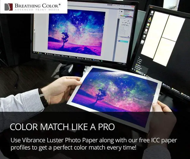 Alt view image 6 of 7 - Vibrance Luster Photo Printer Paper 10 mil 255 gsm Luster Finish Premium Photo Paper Roll on 3in Core 60 inches x 100 feet Works with Most Inkjet Printers Including Professional Makes and Models