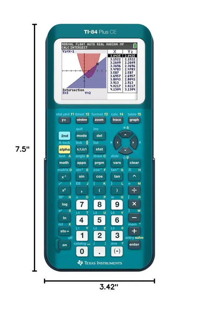 Alt view image 4 of 5 - TI-84 Plus CE Color Graphing Calculator, Teal (Metallic)