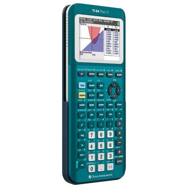 Alt view image 5 of 5 - TI-84 Plus CE Color Graphing Calculator, Teal (Metallic)
