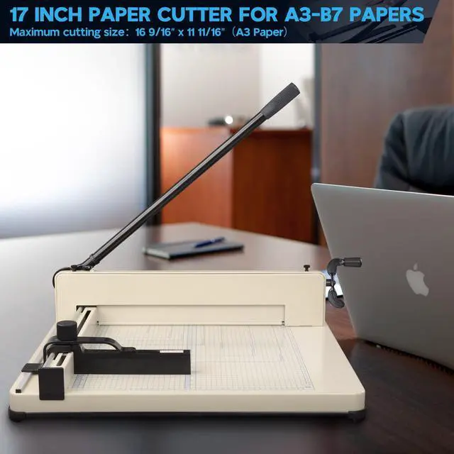 Alt view image 2 of 7 - Paper Cutter 17" Blade A3 Large Industrial Guillotine 400 Sheets | Heavy Duty Cutting Cardstock Trimmer