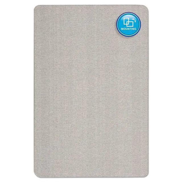 Alt view image 2 of 7 - Bulletin Board 48"W x 36"H Fabric Cork Board Alternative for Office School or Home Décor, Gray (7684G)