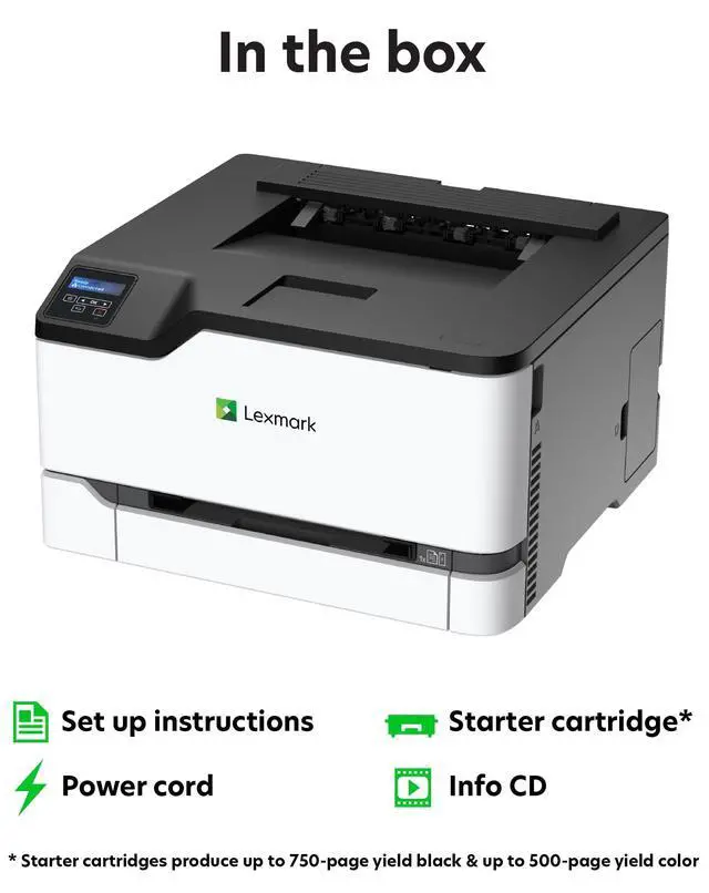 Alt view image 4 of 7 - CS331dw Color Laser Printer with Ethernet, Mobile-Friendly, Wireless Office Printer with Automatic Two-Sided Printing (3-Series)(40N9020)