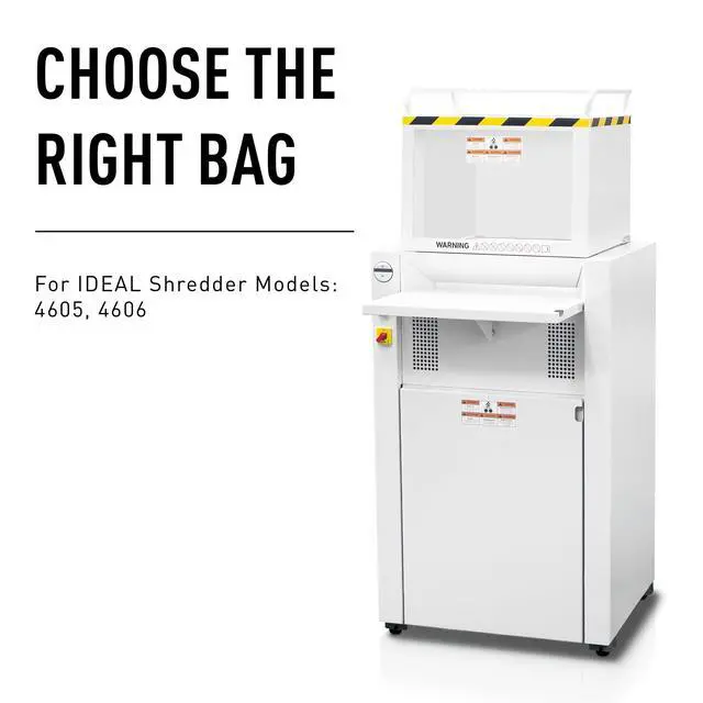 Alt view image 4 of 5 - IDEAL AC0922H Shredder Bags 27 x 64 Gusseted, 65-Gallon Capacity, Heavy-Duty Bags for IDEAL 4606 and 4108 Shredder Models