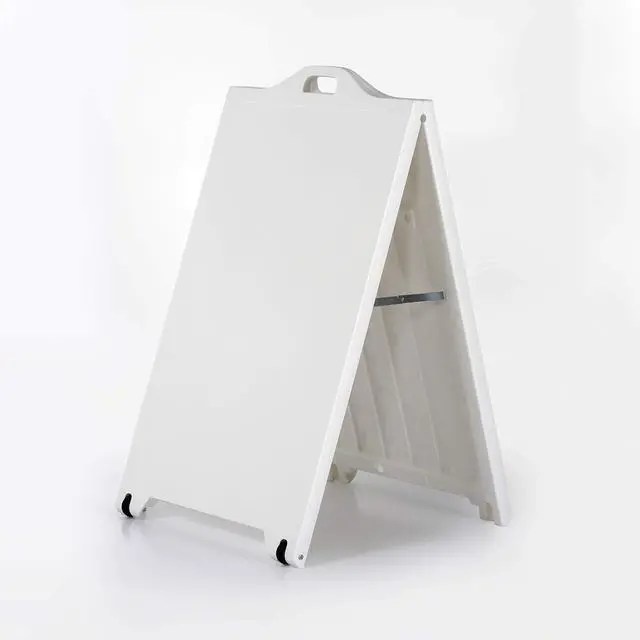 Alt view image 3 of 7 - Street SignPro Board, White 24x36 Inch Weatherproof Sandwich Board A-Frame Sidewalk Curb Sign Holder Folding Portable Double Sided Advertising Display for Restaurant Cafe