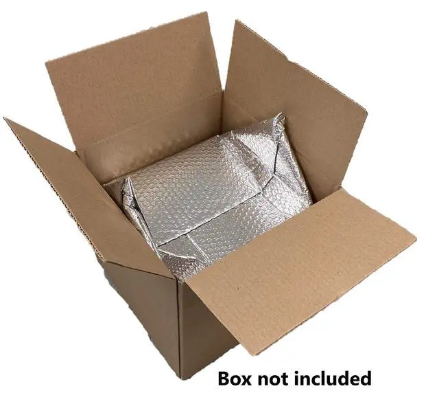 Alt view image 4 of 4 - Thermal Box Liner 12x10x9 inch - 25 pack | Self-Seal Reflective Thermal Bubble Foil Insulated Box Liner with Flat Bottom for Cold Shipping. Lightweigth. Keep Cool Shield Heat - Made in USA