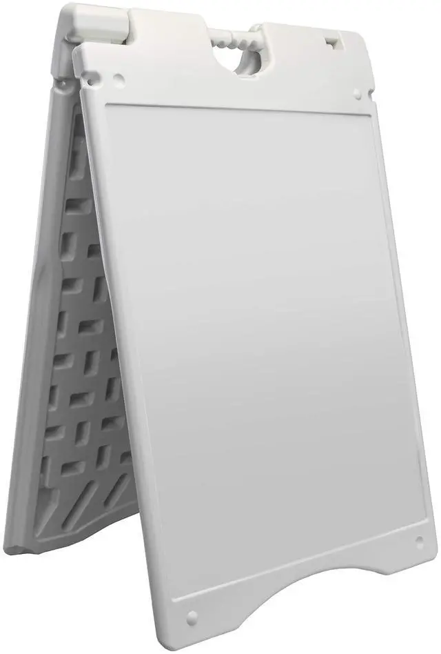 Main image of A-Frame Signboard 22 x 28 Display Surface Large Outdoor Sandwich Board w/Weather Resistant PVC Sign Protector & Sand Fill Holes Dual Signage Stand for Storefront Sidewalk Curb (White)