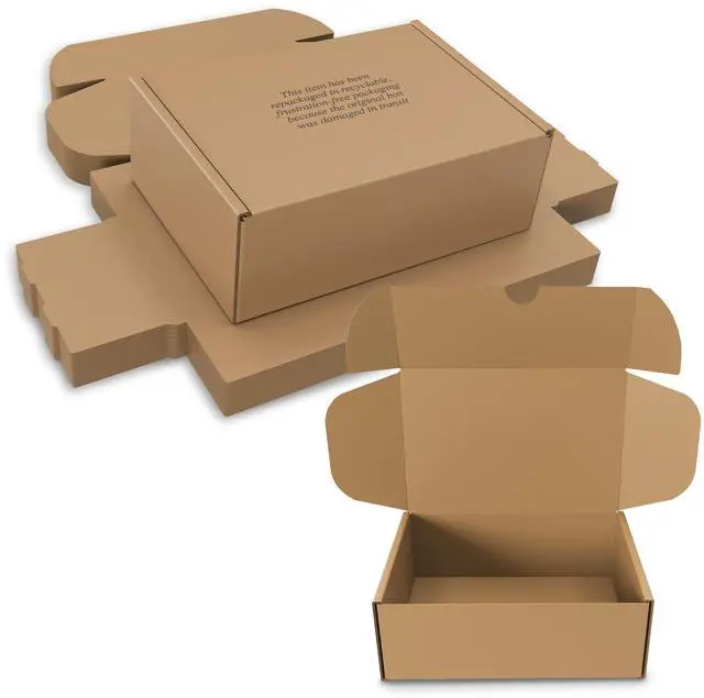 Main image of (50 Pack) Cardboard Shoe Boxes Large 14.625x9.5x5.125 Inch | Heavy Duty Shoe Boxes for Shipping Corrugated Mailing Boxes w/Self-Locking Lid Excellent as Replacement Shoeboxes & Gift Packaging