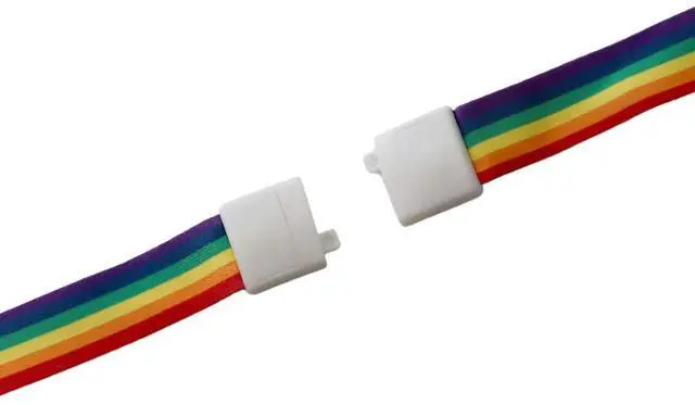 Alt view image 3 of 7 - Bulk 100 Pack - Rainbow Lanyard with Breakaway for Badge Holder and Keys - Cute Neck Strap Keychain with Swivel J Hook for Name Tag, Id Cards and More by
