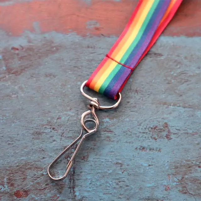 Alt view image 5 of 7 - Bulk 100 Pack - Rainbow Lanyard with Breakaway for Badge Holder and Keys - Cute Neck Strap Keychain with Swivel J Hook for Name Tag, Id Cards and More by