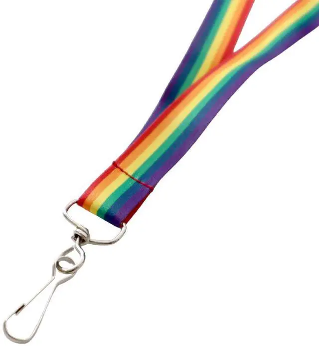 Alt view image 7 of 7 - Bulk 100 Pack - Rainbow Lanyard with Breakaway for Badge Holder and Keys - Cute Neck Strap Keychain with Swivel J Hook for Name Tag, Id Cards and More by