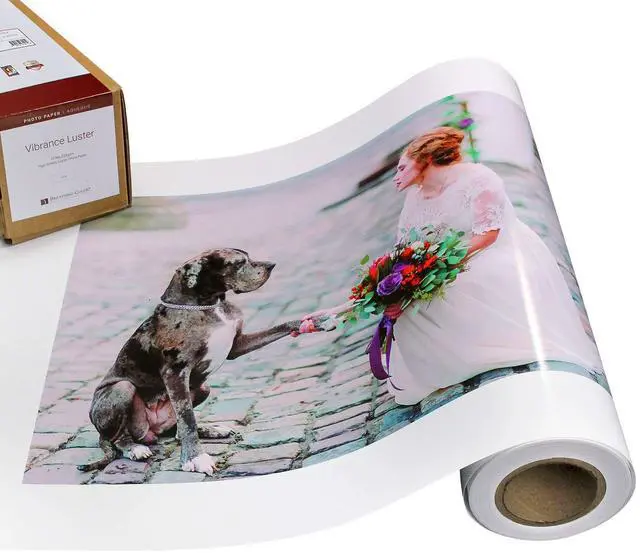Main image of Vibrance Luster Photo Printer Paper 10 mil 255 gsm Luster Finish Premium Photo Paper Roll on 3in Core 60 inches x 100 feet Works with Most Inkjet Printers Including Professional Makes and Models