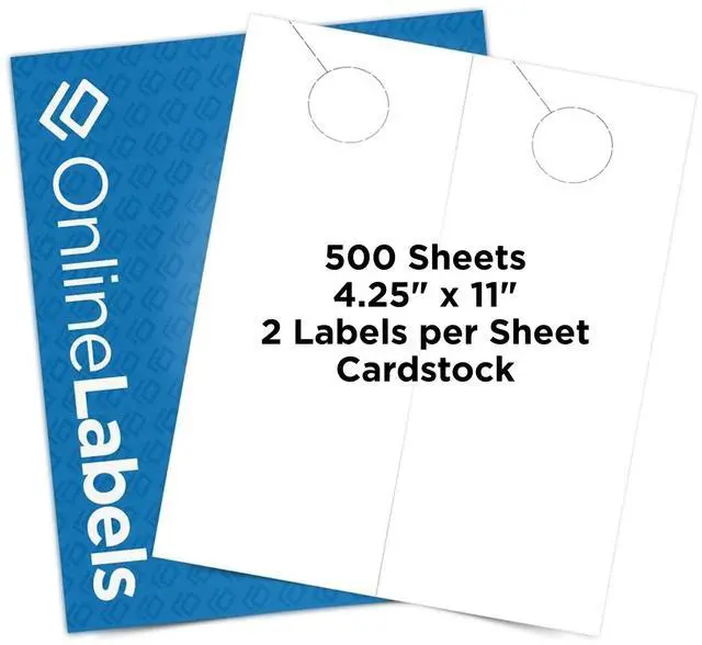 Main image of Door Hangers - 4.25 x 11 - Cardstock - Pack of 1,000, 500 Sheets - Inkjet/Laser Printer