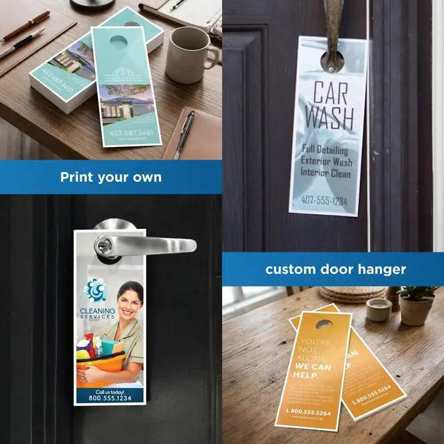 Alt view image 4 of 7 - Door Hangers - 4.25 x 11 - Cardstock - Pack of 1,000, 500 Sheets - Inkjet/Laser Printer