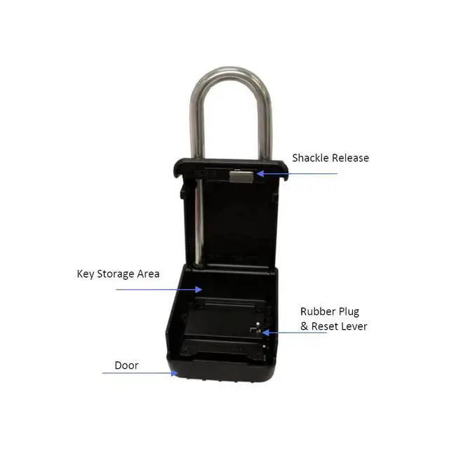 Alt view image 7 of 7 - Key Lockbox Hide A Key Outdoor Hanging Lock Box Keysafe for Keys with Set Your Own 4 Digit Combination Code - 3200 (12)