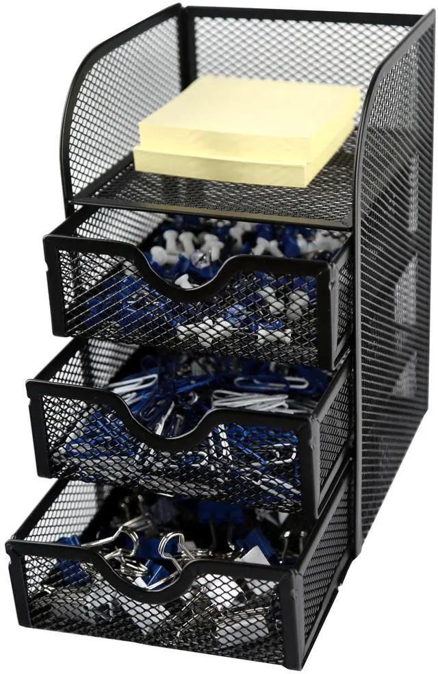 Main image of Desktop Mini 3-Drawer Supplies Organizer (1/4/24/96) (24 pc)