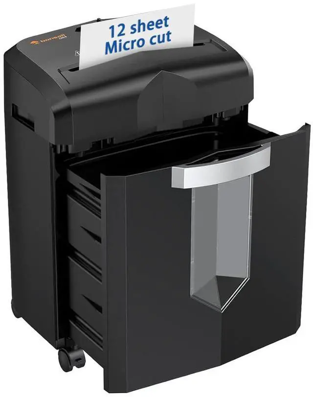 Main image of 12 Sheet Micro Cut Paper Shredder | 60-Minute Continuous Run Time | Home Office Heavy Duty Shredder for CD, Credit Card, Mails, Staple, Clip, Jam-Proof System | 4.2 Gal Pullout Bin