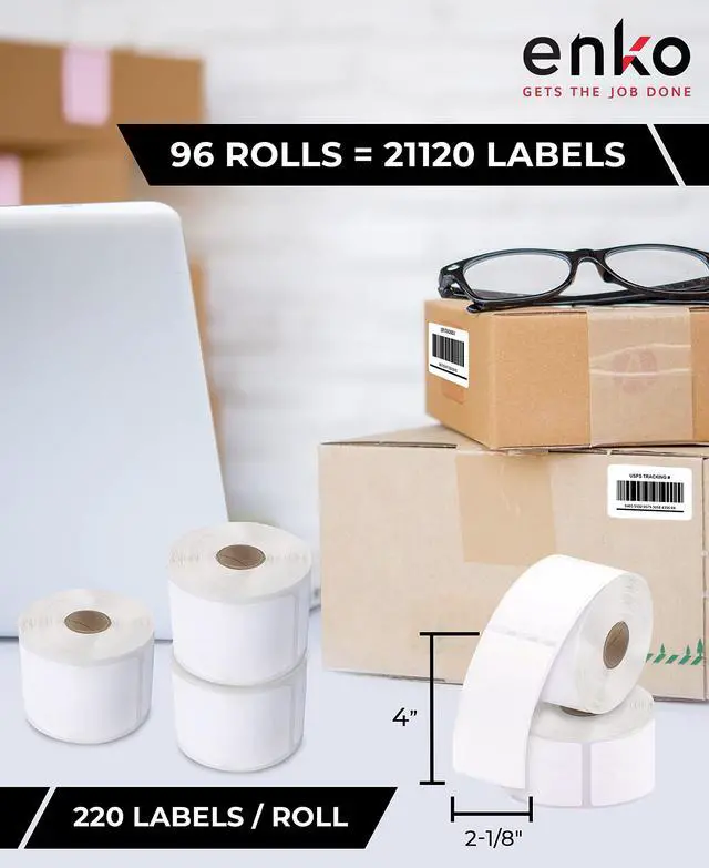 Alt view image 2 of 6 - (96 Rolls, 21,120 Labels) Address & Shipping Labels 30323 Compatible for Dymo LabelWriter (2-1/8 x 4")