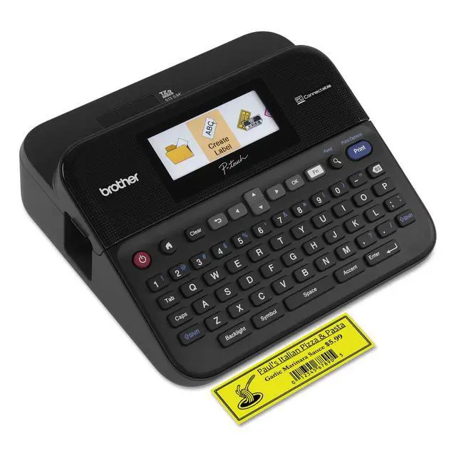 Alt view image 2 of 4 - P-Touch Label Maker, PC-Connectable Labeler, PTD600, Color Display, High-Resolution PC Printing, Black, Black/Gray