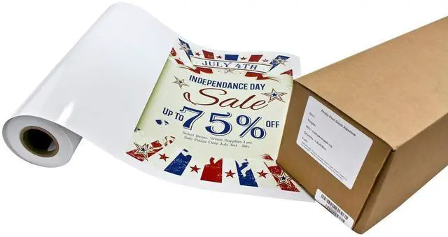 Main image of Photo Peel Glossy Printable Adhesive Vinyl Roll 44 inches x 60 feet Inkjet Peel and Stick Sticker Paper Works with All Inkjet Printers Including Professional Makes and Models